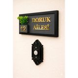Shelife Kişiye Özel Ahşap Kapı Isimliği Çiçekli Silver – 10X20 cm Mdf Dekoratif Kapı Tabelası - Gold