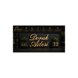 SHELİFE Premium Kişiye Özel Kapı İsimliği Gold Pleksi Siyah MDF Çiçekli Modern Ev Kapı Tabelası 10x25 cm