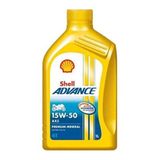 Shell Advance 15W50 4T Mineral Yağ 1Lt Sarı
