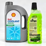 Shell Coolant Antifriz (Mavi) 3 Litre + Oto Şampuan 1000 ml - Diğer