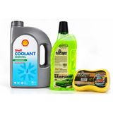 Shell Coolant Antifriz (Mavi) 3 Litre + Oto Şampuan 1000 Ml + Yıkama Süngeri