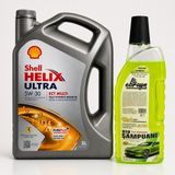 Shell Helix Ultra 5W-30 Ect Multi 5 Litre + Oto Şampuan 1000 Ml