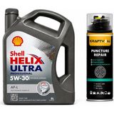 Shell Helix Ultra Pro Apl 5W-30 5 Litre + Lastik Tamir Kiti 400 Ml