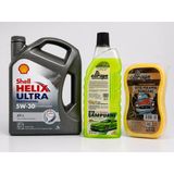 Shell Helix Ultra Pro Apl 5W-30 5 Litre + Oto Şampuan 1000 Ml + Yıkama Süngeri