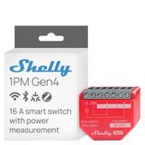 Shelly 1PM Gen4 – İleri Wi-Fi Destekli 1 Kanal/16A Akıllı Röle Anahtarı, Gerçek Zamanlı Güç Ölçümü, Hub Gerektirmez, Akıllı Ev Otomasyonu, Uzaktan Kontrol (Alexa, Apple HomeKit, Google Home), Zigbee