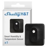 Shelly Blu H&T siyah | Bluetooth kontrollü sıcaklık ve nem sensörü | su sıçramasına karşı korumalı ve toz geçirmez | koruma sınıfı IP54 | iOS Android uygulaması | şifreleme