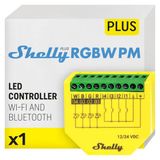 Shelly Plus RGBW PM | LED şeritler için Wi-Fi ve Bluetooth kontrol cihazı | 12-24 VDC | sıva altı kısma cihazı | ışık kontrolü ve akım ölçümü | Hub gerektirmez | iOS Android uygulaması