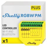 Shelly Plus RGBW PM | LED şeritler için Wi-Fi ve Bluetooth kontrol cihazı | 12-24 VDC | sıva altı kısma cihazı | ışık kontrolü ve akım ölçümü | Hub gerektirmez | iOS Android uygulaması