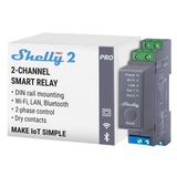 Shelly Pro 2 - Wi-Fi, LAN ve Bluetooth 2 Kanallı Akıllı Röle Anahtarı, Ev Otomasyonu, Alexa ve Google Home ile Uyumlu, iOS Android Uygulaması, Işıklar Otomasyonu, Motorlu Vana için Uzaktan Kumanda