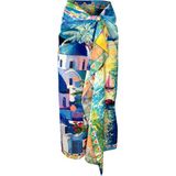 Shelly Şifon Santorini Pareo (150*100 Cm) - Mavi - Sarı - Standart