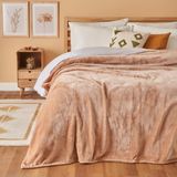 Shelly Wellsoft Çift Kişilik Battaniye Bej (200X220 Cm) - 220 x 220 cm