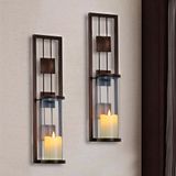 Shelving Solution Duvar Apliği Mumluk Metal Duvar Dekorasyonları, Oturma Odası, Banyo, Yemek Odası için, 2'li Set