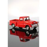 Shem 1955 Chevrolet Stepside Mavi Kamyonet Çek Bırak Metal Model Oyuncak Araba 12 cm - Kırmızı
