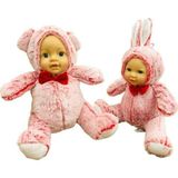 Shem Bebek Yüzlü Peluş Ayı 60 Cm Ve Bebek Yüzlü 45 Cm Peluş Tavşan Kırmızı