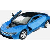Shem Bmw I8 Coupe - 1/24 7inch Mavi Lisanslı Metal Model Araba Koleksiyon