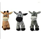 Shem Peluş Oyuncak Sevimli Zebra-zürafa-eşşek 30 Cm 3 Adet