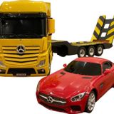 Shem Rastar R/C Uzaktan Kumandalı Mercedes Actros Tır + Amg Gt Araba - Sarı