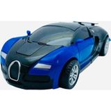 Shem Robota Dönüşebilen Bugatti Araba Mavi Renk