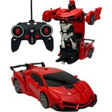 Shem Uzaktan Kumandalı Robota Dönüşen Araba Ferrari - Kırmızı