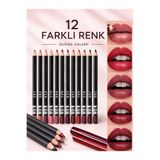 SheMask Dudak Kalemi 12'li Set Dudak Dolgunlaştırıcı Görünüm Dudak Kalemi Seti Kahverengi Nude Bordo Kırmızı Tonlar Profesyonel Dudak Makyajı Lip Liner Dudak Nemlendirici Kahverengi Dudak Kalemi Dudak Bakımı