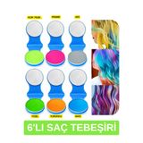 SheMask Saç Tebeşiri Saç Boyama Tebeşiri 6'lı Renkli Saç Tebeşiri Seti Saç Boyama Seti Geçici Saç Boyası