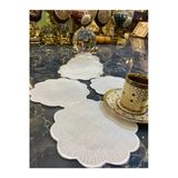 Shems Krem 6Li Linen Keten Kahve Yani Kokteyl Sunum Parti Pecetesi Nakis Islemeli Sunumluk