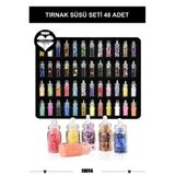 Shena 48'li Sim Pul Boncuk Seti Tırnak Göz Çevresi Süsleme Kalıcı Oje Protez Tırnak Nail Art