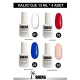 Shena Kalıcı Oje 15 Ml * 4 Adet (Beyaz + Kırmızı + Lacivert + Nude) UV/LED Gel ♥ From Dubai®