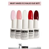 Shena Must Have 5'li Kalıcı Oje Seti (Rakı Beyazı, Kırmızı, Bordo, Pudra, Nude) UV/LED Gel ♥ From Dubai®