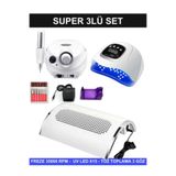 Shena Protez Tırnak Kalıcı Oje Seti (FREZE MAKİNESİ + X15 UV/LED OJE KURUTUCU + TOZ TOPLAMA 3 FANLI)
