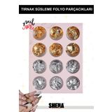 Shena Tırnak Süsleme Folyo Parçaları Nail Art Tırnak Süsleme Folyo Seti 12'li