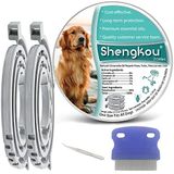 ShengKou Büyük Köpekler için Doğal Pire ve Kene Tasması - Yavru Köpeklerde Zararlıların Güvenli Önlenmesi ve Kontrolü - Su Geçirmez ve Uzun Ömürlü - Ücretsiz Tarak ve Kene Cımbızı İçerir - 2'li Paket, 27,5 İnç