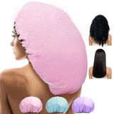 Sheomern 3 adet 35 cm XL duş bonesi, kadın, ekstra büyük, çift su geçirmez duş bonesi, ayarlanabilir, tekrar kullanılabilir başlık, saten ipek saç bonesi, kadınlar için, rasta kilitleri, uzun saçlar