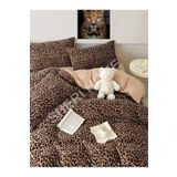 Sheri Home Basic Leopar Çarşafı Lastikli Çift Kişilik Nevresim Takımı 200x220 %100 Pamuk01453020