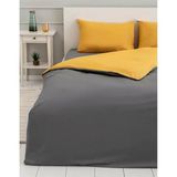 Sheri Home Çift Kişilik 200 x 220 cm Antrasit - Sarı Çift Taraflı Geometrik Nevresim Takımı Yorgan KILIFI0145388