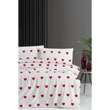 Sheri Home Kalpli Çift Kişilik Çift Kişilik Yorgan Kılıfı NEVRESIM889221969488 - Kırmızı - Beyaz - 185 x 220 cm