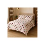 Sheri Home Lastikli Çarşaflı Çift Kişilik Nevresim Takımı KırmızıKalp727366388821