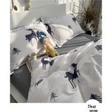 Sheri Home New Year Çarşaflı Çift Kişilik Nevresim Takımı RENGEYİK08894889688 - Beyaz - Gri - 160 x 200 cm