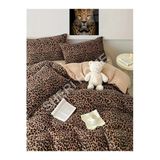 Sheri Home Tekstil Basic Leopar Desen Çift Kişilik Nevresim (YORGAN KILIFI)tr8887366365577
