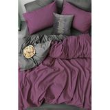 Sheri Home Tekstil Basic Mürdüm Çift Taraflı Çift Kişilik Nevresim (Yorgan Kılıfı)Tr8887366365577