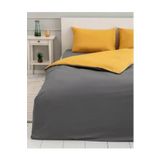 Sheri Home Tekstil Carsafi Lastikli Nevresim Takimi Tek Kisilik Gri - Sari Sheri880055