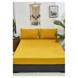 Sheri Home Tekstil Çift Kişilik Ütülenir Düz Çarşaf Yastık Seti -Hardal Vintage 200X200 Sheri888894596