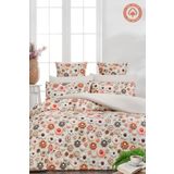 Sheri Home Tekstil Lastikli Çarşaflı Çift Kişilik Nevresim Takımı | Pudra Bejflowers8894
