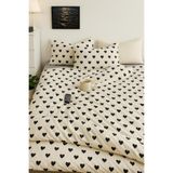 Sheri Home Yeni 100% Pamuk Çift Kişilik Nevresim Seti(YORGAN KILIFI 2ADET YASTIK KILIFI)SİYAHKALPModel88