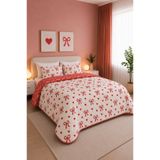 Sheri Home YENİ Fiyonk Desenli Çift Kişilik Yazlık Yatak Örtüsü 200 X 230 🎁 2 ADET YASTIK KILIFI HEDİYE YSSZ38826
