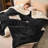 Sherpa Polar Battaniye Çift Taraflı Tek Kişilik 160x220 cm Siyah