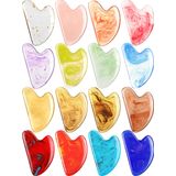 Sherr 16 Adet Gua Sha Yüz Aletleri, Guasha Aracı Yüz Gua Sha Taş Yüz Şekillendirme Aracı Guasha Aracı Yüz Masaj Aletleri Vücut Spa Akupunktur için Yüz Masajı Kas Gerginliğini Gidermek Şişlik