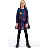 SheShe 04-12 Yaş Kız Çocuk Çok Renkli My Flowers Elbise - 4 - 5 Yaş