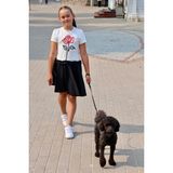 SheShe Üst Beden Kısa Kollu Tshirt Form Eteği Tafta Kız Çocuk Elbisesi - Siyah - Beyaz - 5 - 6 Yaş
