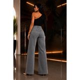 SHEVANE NEW Kadın Yüksekbel Esnek Salaş Kesim Palazzo Jeans Kot Pantolon